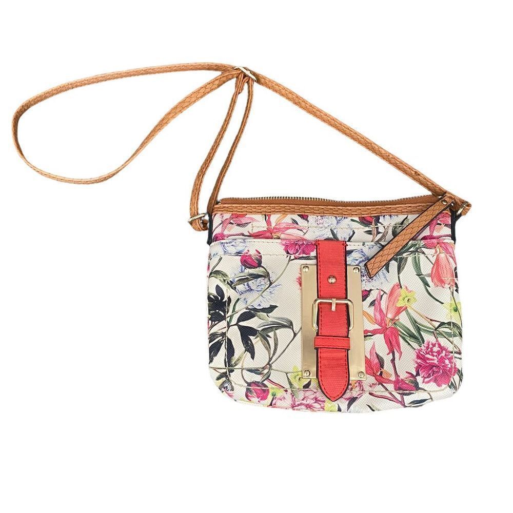Aldo Floral Crossbody Bag Buckle Detail